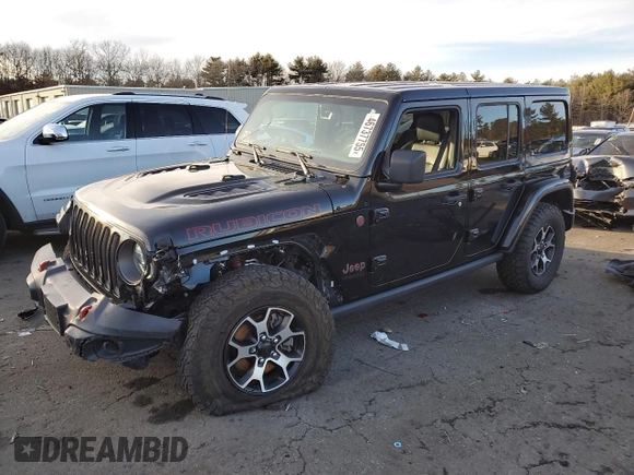 2021 Jeep Wrangler Unlimited Rubicon with VIN 1C4HJXFG4MW531590, listed as a Copart auction lot 46737755 with 52,550 mi miles and Salvage Title. Bid and sale history available at carsss.com. Image 1.