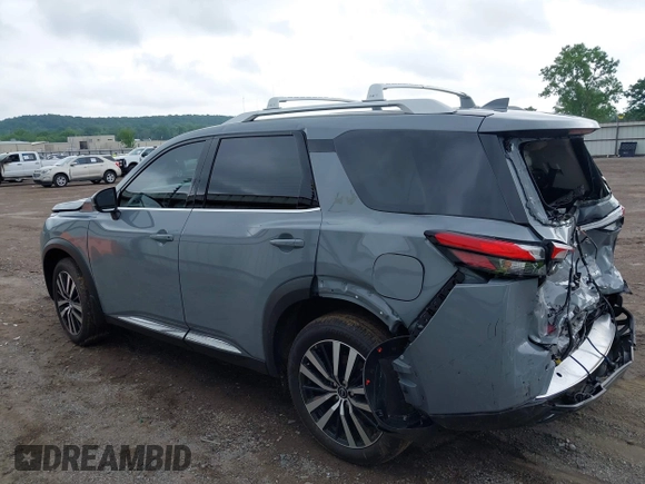 2025 Nissan Pathfinder Platinum with VIN 5N1DR3DH7SC230933, listed as a IAAI auction lot 42497899 with 769 mi miles and . Bid and sale history available at DreamBid. Image 14.