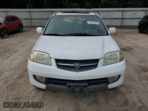 2002 Acura MDX with VIN 2HNYD18242H505745, listed as a Copart auction lot 67412234 with 264,596 mi miles and Salvage Title. Bid and sale history available at carsss.com. Image 5.