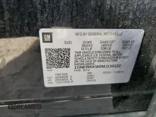 2021 Chevrolet Traverse Premier with VIN 1GNERKKW0MJ155132, listed as a Copart auction lot 53668635 with 91,501 mi miles and Salvage title. Bid and sale history available at DreamBid. Image 15.