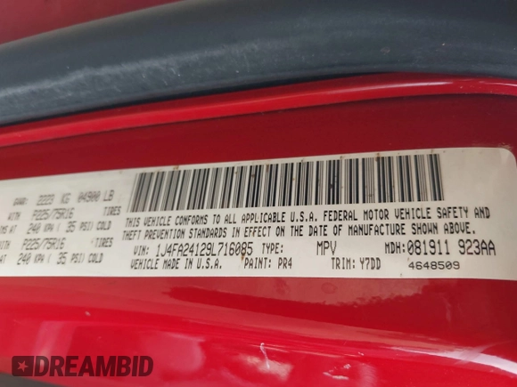 2009 Jeep Wrangler X with VIN 1J4FA24129L716085, listed as a IAAI auction lot 42425012 with 118,859 mi miles and . Bid and sale history available at DreamBid. Image 9.