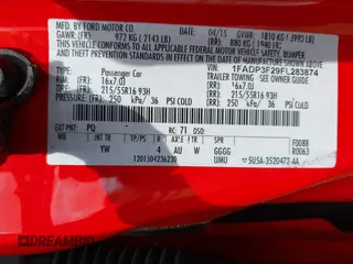 2015 Ford Focus SE с VIN 1FADP3F29FL283874, выставлен на аукционе IAAI как лот 42059480 с пробегом 138 664 миль миль и . История ставок и продаж доступна на DreamBid. Изображение 9.