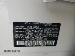 2023 Subaru Forester Touring с VIN JF2SKARC3PH422864, выставлен на аукционе Copart как лот 57598765 с пробегом 21 806 миль миль и Списание • Salvage title. История ставок и продаж доступна на DreamBid. Изображение 12.