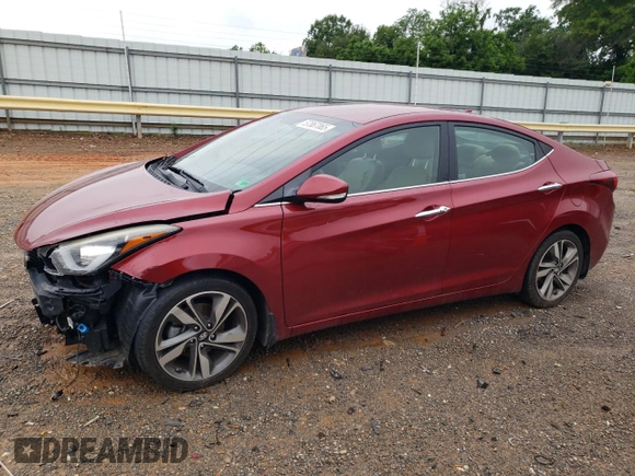 2016 Hyundai Elantra SE with VIN 5NPDH4AE9GH655458, listed as a Copart auction lot 57867065 with 105,358 mi miles and Salvage title. Bid and sale history available at DreamBid. Image 1.