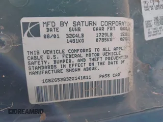 2002 Saturn SL with VIN 1G8ZG52832Z141611, listed as a IAAI auction lot 42409942 with Not provided miles and . Bid and sale history available at DreamBid. Image 9.