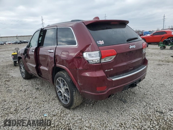 2020 Jeep Grand Cherokee Overland with VIN 1C4RJFCG2LC327390, listed as a Copart auction lot 45600615 with 121,504 mi miles and Salvage Title. Bid and sale history available at carsss.com. Image 2.