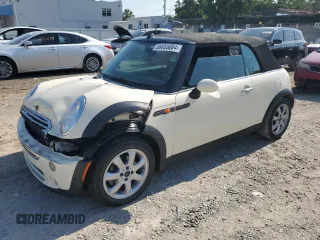 2008 MINI Convertible with VIN WMWRF335X8TG18063, listed as a Copart auction lot 56055084 with 71,474 mi miles and Salvage Title. Bid and sale history available at DreamBid. Image 1.