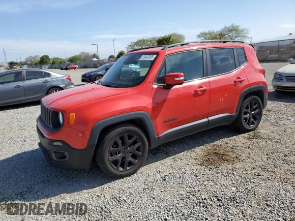 2018 Jeep Renegade Latitude with VIN ZACCJABB4JPJ46537, listed as a Copart auction lot 53843355 with 69,536 mi miles and Salvage title. Bid and sale history available at DreamBid. Image 1.