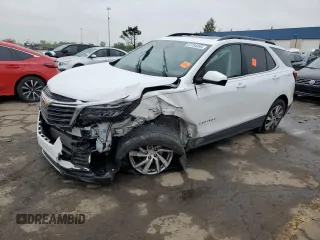 2022 Chevrolet Equinox LT with VIN 3GNAXUEV8NS113374, listed as a Copart auction lot 57754495 with Not provided miles and Salvage title. Bid and sale history available at DreamBid. Image 1.
