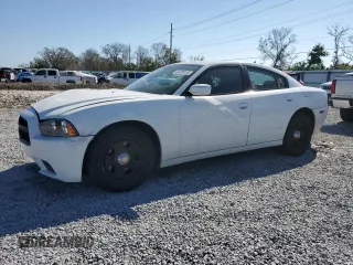 2014 Dodge Charger Police with VIN 2C3CDXAG4EH357758, listed as a Copart auction lot 44706135 with 103,787 mi miles and Salvage Title. Bid and sale history available at DreamBid. Image 1.