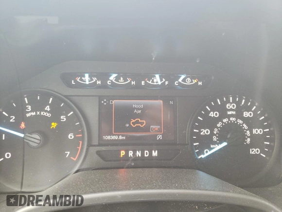 2020 Ford F-150 XL with VIN 1FTEX1CP5LFB98592, listed as a Copart auction lot 54707715 with 108,369 mi miles and Salvage title. Bid and sale history available at DreamBid. Image 9.