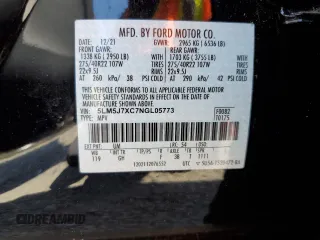2022 Lincoln Aviator Reserve z VIN 5LM5J7XC7NGL05773, wystawiony jako Copart lot #59364535 z przebiegiem 5 747 mil mil oraz Szkoda całkowita • Salvage title. Historia ofert i sprzedaży dostępna na DreamBid. Obrazek 13.
