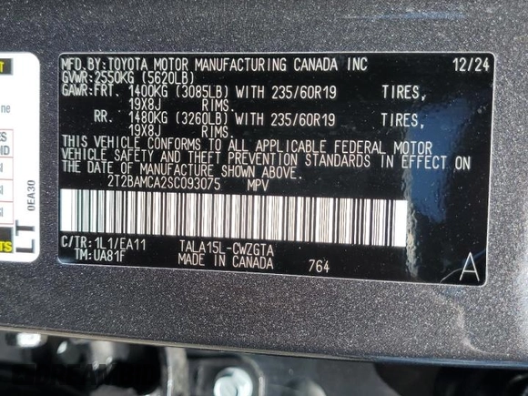 2025 Lexus RX 350 z VIN 2T2BAMCA2SC093075, wystawiony jako Copart lot #61910605 z przebiegiem 3 703 mil mil oraz Szkoda całkowita • Salvage title. Historia ofert i sprzedaży dostępna na DreamBid. Obrazek 14.