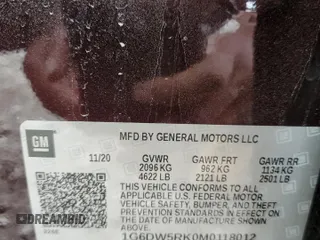 2021 Cadillac CT5 Luxury with VIN 1G6DW5RK0M0118012, listed as a Copart auction lot 78500434 with Not Provided miles and Salvage Title. Bid and sale history available at DreamBid. Image 13.