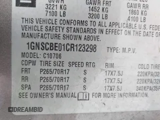 2012 Chevrolet Tahoe LT with VIN 1GNSCBE01CR123298, listed as a IAAI auction lot 42542148 with 203,752 mi miles and . Bid and sale history available at DreamBid. Image 9.