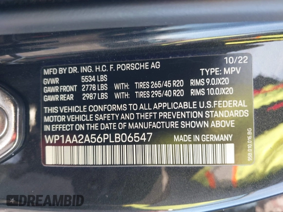 2023 Porsche Macan with VIN WP1AA2A56PLB06547, listed as a IAAI auction lot 41373417 with 25,267 mi miles. Bid and sale history available at carsss.com. Image 9.