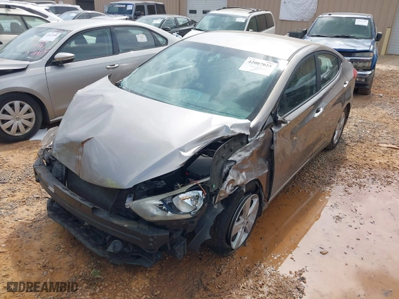 2013 Hyundai Elantra GLS with VIN 5NPDH4AE6DH393782, listed as a IAAI auction lot 42007025 with 96,918 mi miles. Bid and sale history available at carsss.com. Image 2.
