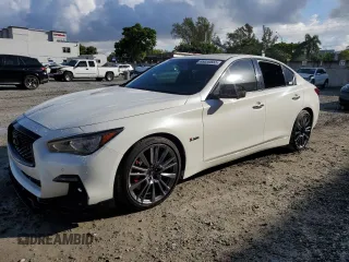 2020 Infiniti Q50 Red Sport 400 with VIN JN1FV7AR5LM660861, listed as a Copart auction lot 46030555 with 36,249 mi miles and Non Repairable. Bid and sale history available at carsss.com. Image 1.