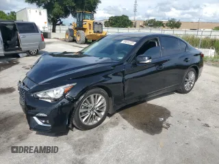 2022 Infiniti Q50 Luxe with VIN JN1EV7BP8NM311107, listed as a Copart auction lot 59612225 with 23,739 mi miles and Non repairable. Bid and sale history available at DreamBid. Image 1.