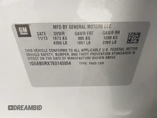 2014 Cadillac ATS Luxury RWD with VIN 1G6AB5RX7E0143954, listed as a IAAI auction lot 42156629 with 79,619 mi miles and . Bid and sale history available at DreamBid. Image 9.