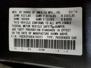 2014 Honda Accord Sedan EX-L with VIN 1HGCR2F8XEA159221, listed as a Copart auction lot 53328885 with 137,212 mi miles and Salvage Title. Bid and sale history available at carsss.com. Image 12.