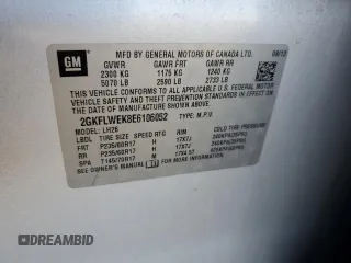 2014 GMC Terrain SLE with VIN 2GKFLWEK8E6106052, listed as a Copart auction lot 50052535 with 203,571 mi miles and Salvage Title. Bid and sale history available at carsss.com. Image 14.