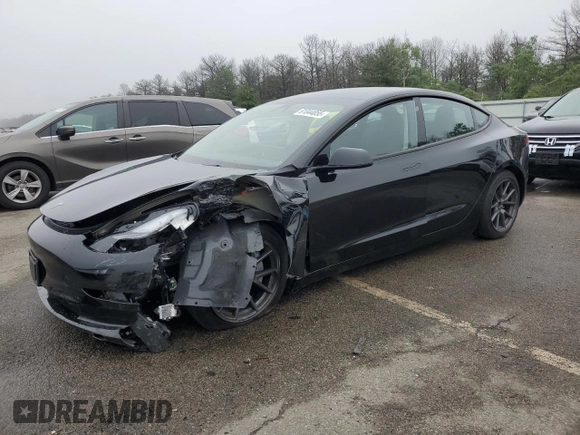 2023 Tesla Model 3 with VIN 5YJ3E1EA9PF687187, listed as a Copart auction lot 61044055 with 7,007 mi miles and Salvage title. Bid and sale history available at DreamBid. Image 1.