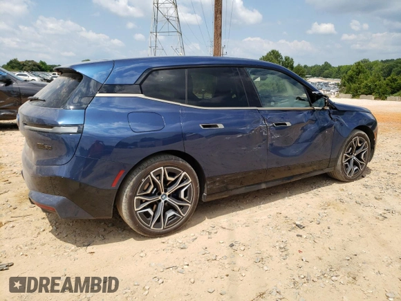 2023 BMW iX M60 with VIN WB533CF06PCK59741, listed as a Copart auction lot 59393814 with 24,005 mi miles and Salvage Title. Bid and sale history available at carsss.com. Image 3.