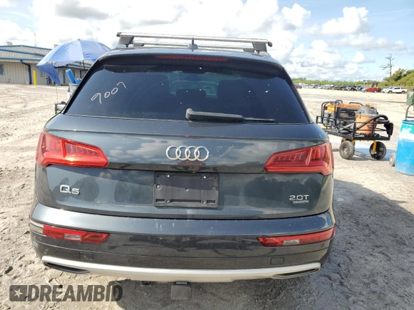 2018 Audi Q5 Premium Plus with VIN WA1BNAFYXJ2005610, listed as a Copart auction lot 58740605 with 138,328 mi miles and Salvage title. Bid and sale history available at DreamBid. Image 6.