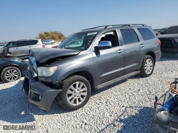 2015 Toyota Sequoia Platinum with VIN 5TDDW5G19FS122843, listed as a Copart auction lot 73689844 with 0 mi miles and Salvage Title. Bid and sale history available at carsss.com. Image 1.