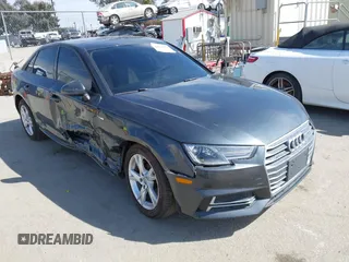 2018 Audi A4 Premium with VIN WAUKMAF41JA228059, listed as a IAAI auction lot 40058452 with 77,776 mi miles. Bid and sale history available at carsss.com. Image 1.