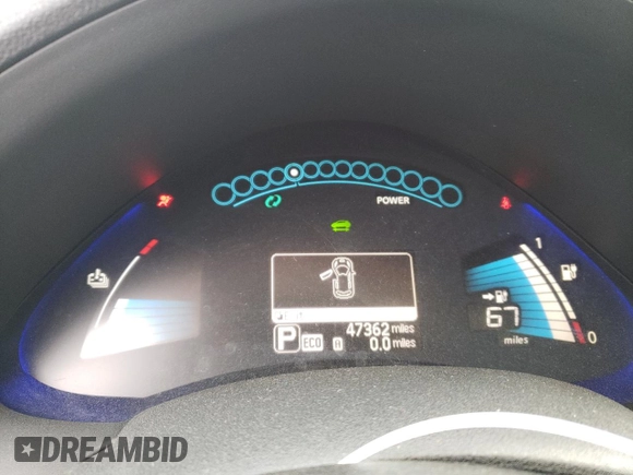 2015 Nissan LEAF SV with VIN 1N4AZ0CP0FC315123, listed as a Copart auction lot 61281063 with 47,962 mi miles. Bid and sale history available at carsss.com. Image 9.