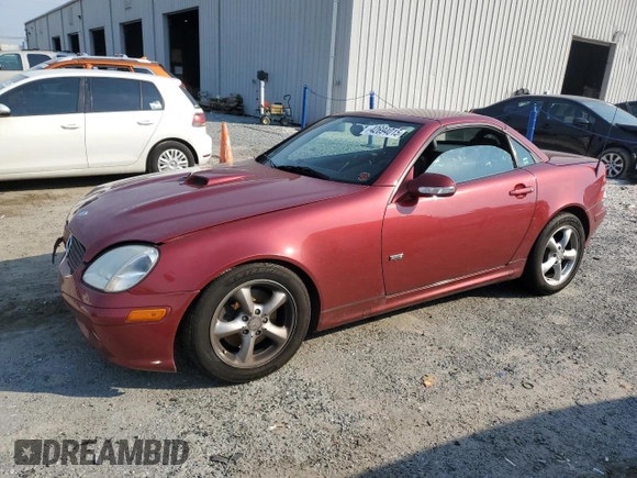 2002 Mercedes-Benz SLK 320 z VIN WDBKK65F52F245314, wystawiony jako Copart lot #42694015 z przebiegiem 114 998 mil mil oraz Szkoda całkowita • Salvage title. Historia ofert i sprzedaży dostępna na DreamBid. Obrazek 1.