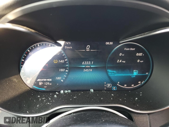 2020 Mercedes-Benz GLC with VIN WDC0G6EB9LF731630, listed as a Copart auction lot 67489814 with 54,574 mi miles and Salvage Title. Bid and sale history available at carsss.com. Image 9.