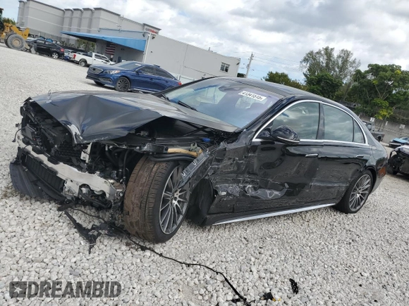 2024 Mercedes-Benz S 580e with VIN W1K6G6KB3RA264513, listed as a Copart auction lot 41341515 with 4,314 mi miles and Non Repairable. Bid and sale history available at DreamBid. Image 1.
