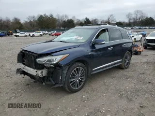 2016 Infiniti QX60 with VIN 5N1AL0MNXGC507154, listed as a Copart auction lot 44488525 with 124,024 mi miles and Salvage Title. Bid and sale history available at carsss.com. Image 1.