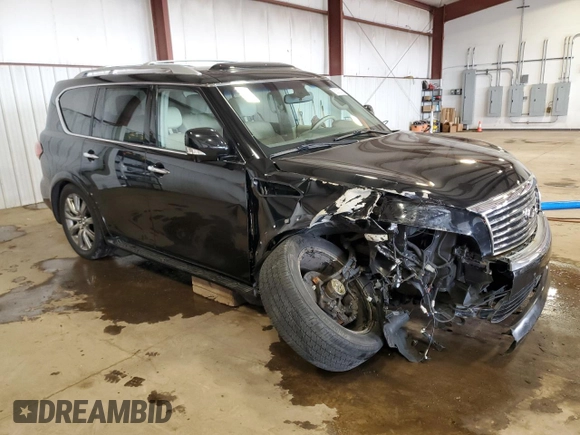 2013 Infiniti QX56 with VIN JN8AZ2NE7D9061006, listed as a Copart auction lot 50602075 with 0 mi miles and Salvage Title. Bid and sale history available at carsss.com. Image 4.