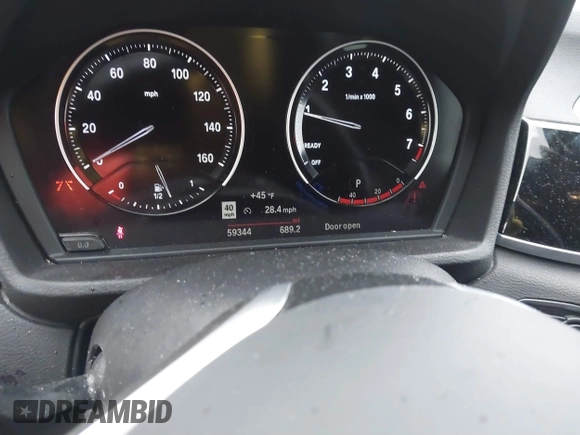 2019 BMW X1 sDrive28i with VIN WBXHU7C52K5L12160, listed as a IAAI auction lot 41452244 with 59,344 mi miles and . Bid and sale history available at DreamBid. Image 7.