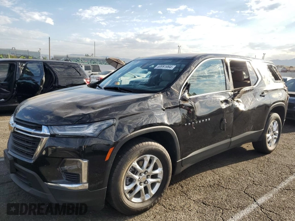 2022 Chevrolet Traverse LS with VIN 1GNERLKW2NJ130336, listed as a Copart auction lot 69991994 with 51,202 mi miles and Salvage Title. Bid and sale history available at carsss.com. Image 1.