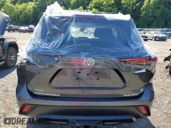 2024 Toyota Highlander LE z VIN 5TDKDRBH6RS563939, wystawiony jako Copart lot #57876085 z przebiegiem 3 231 mil mil oraz Szkoda całkowita • Salvage title. Historia ofert i sprzedaży dostępna na DreamBid. Obrazek 6.
