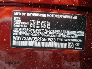 2024 BMW i4 eDrive40 z VIN WBY73AW05RFS90523, wystawiony jako Copart lot #49114805 z przebiegiem 12 323 mil mil oraz Szkoda całkowita • Salvage title. Historia ofert i sprzedaży dostępna na DreamBid. Obrazek 13.