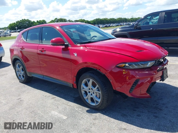 2024 Dodge Hornet R/T with VIN ZACPDFCW7R3A44078, listed as a IAAI auction lot 42603078 with 7,540 mi miles and . Bid and sale history available at DreamBid. Image 1.