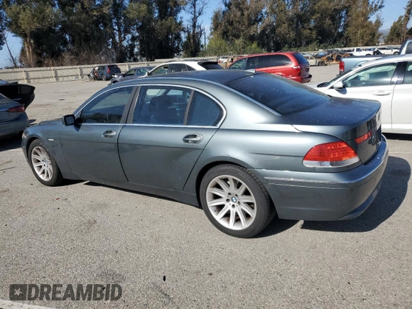 2002 BMW 7 Series 745Li with VIN WBAGN63422DR03230, listed as a Copart auction lot 47386325 with 187,235 mi miles and Salvage Title. Bid and sale history available at carsss.com. Image 2.
