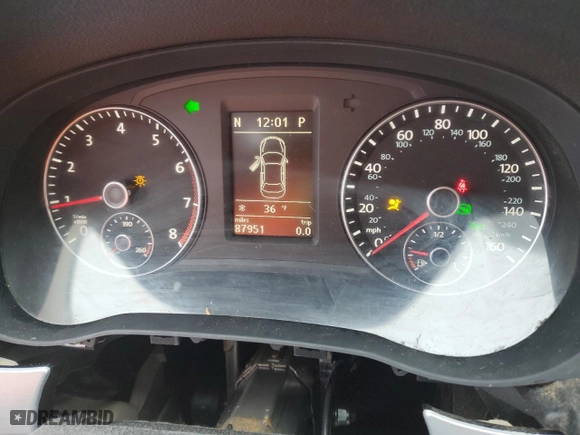 2012 Volkswagen Passat SE with VIN 1VWBP7A32CC084151, listed as a Copart auction lot 87729045 with 87,951 mi miles and Salvage Title. Bid and sale history available at carsss.com. Image 9.