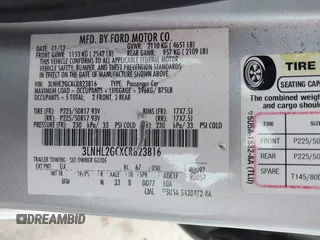 2012 Lincoln MKZ with VIN 3LNHL2GCXCR823816, listed as a IAAI auction lot 41902334 with 145,680 mi miles and . Bid and sale history available at DreamBid. Image 9.