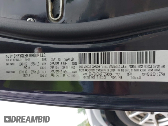 2015 Dodge Journey R/T with VIN 3C4PDDEG1FT554904, listed as a IAAI auction lot 42415888 with 143,039 mi miles and . Bid and sale history available at DreamBid. Image 9.