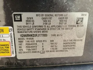 2015 Chevrolet Traverse LT с VIN 1GNKRHKD3FJ177889, выставлен на аукционе Copart как лот 47831945 с пробегом Не указан миль и Списание • Salvage title. История ставок и продаж доступна на DreamBid. Изображение 15.