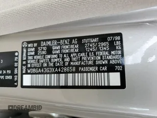 1999 Mercedes-Benz S-Class with VIN WDBGA43G3XA428658, listed as a Copart auction lot 72226714 with 131,441 mi miles and Salvage Title. Bid and sale history available at carsss.com. Image 15.