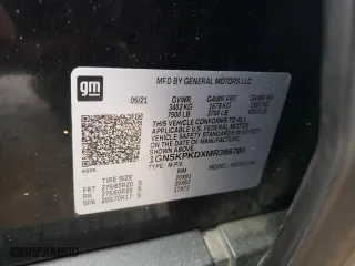 2021 Chevrolet Tahoe Z71 with VIN 1GNSKPKDXMR366780, listed as a Copart auction lot 47594175 with 68,836 mi miles and Salvage Title. Bid and sale history available at carsss.com. Image 14.