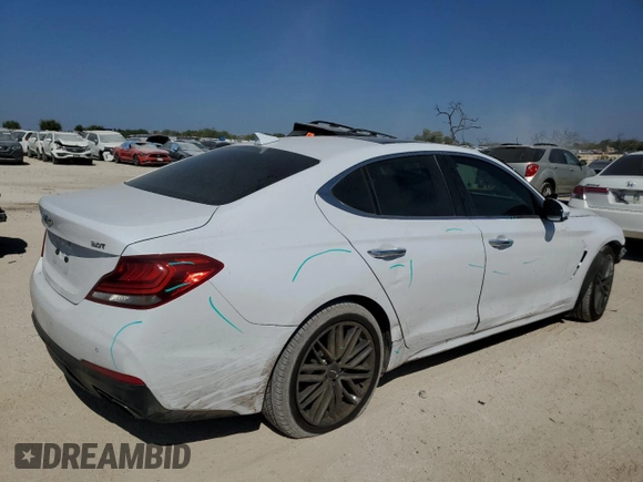 2019 Genesis G70 2.0T Advanced with VIN KMTG34LA3KU023559, listed as a Copart auction lot 75190994 with 85,073 mi miles and Non Repairable. Bid and sale history available at carsss.com. Image 3.